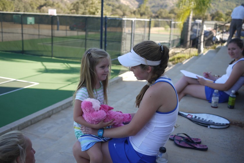 Summer's sister Poppy brings the California version of a "rally-monkey." Wherever did she find the elusive pink otter?