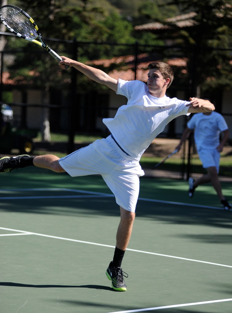 Atty Roddick reaches for a tough volley Laguna Blanca boys Tennis 2014