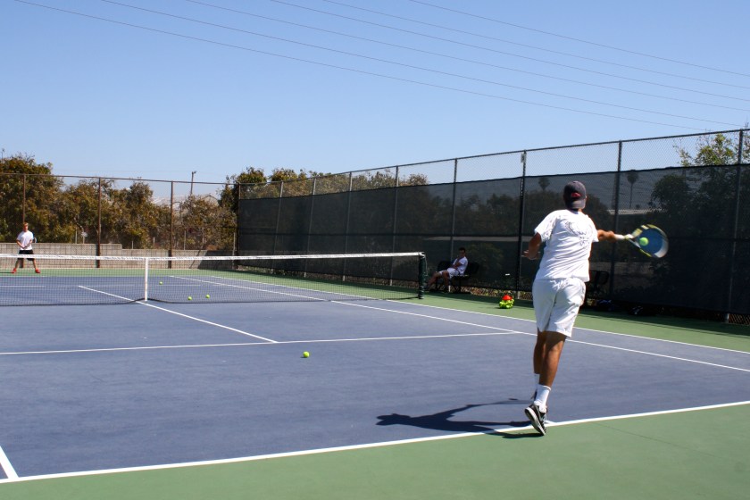 Dalton Smith getting primed to do battle in the singles lineup.