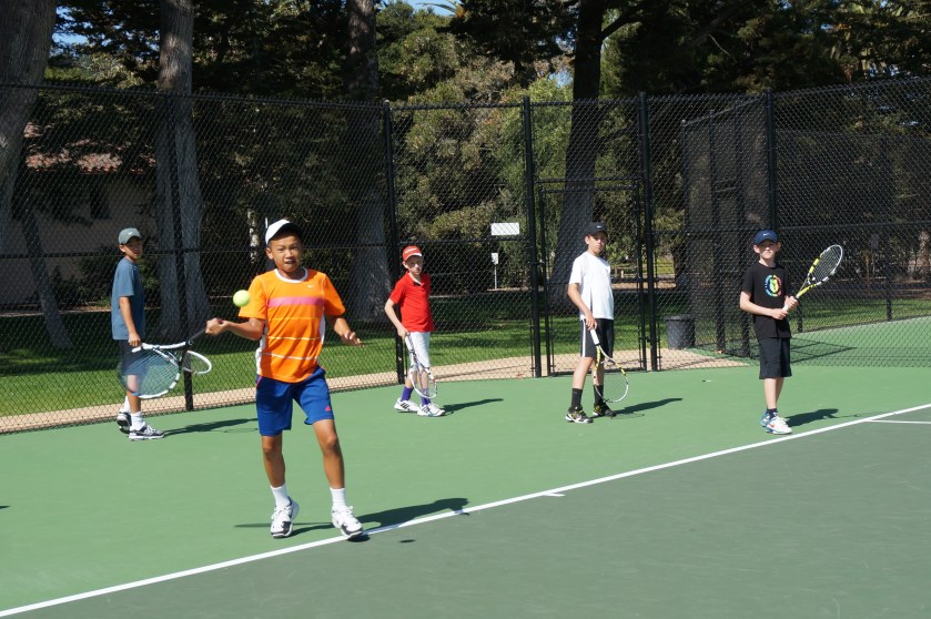 Ethan Ha rips a forehand at Laguna Blanca Tennis Camp 2014