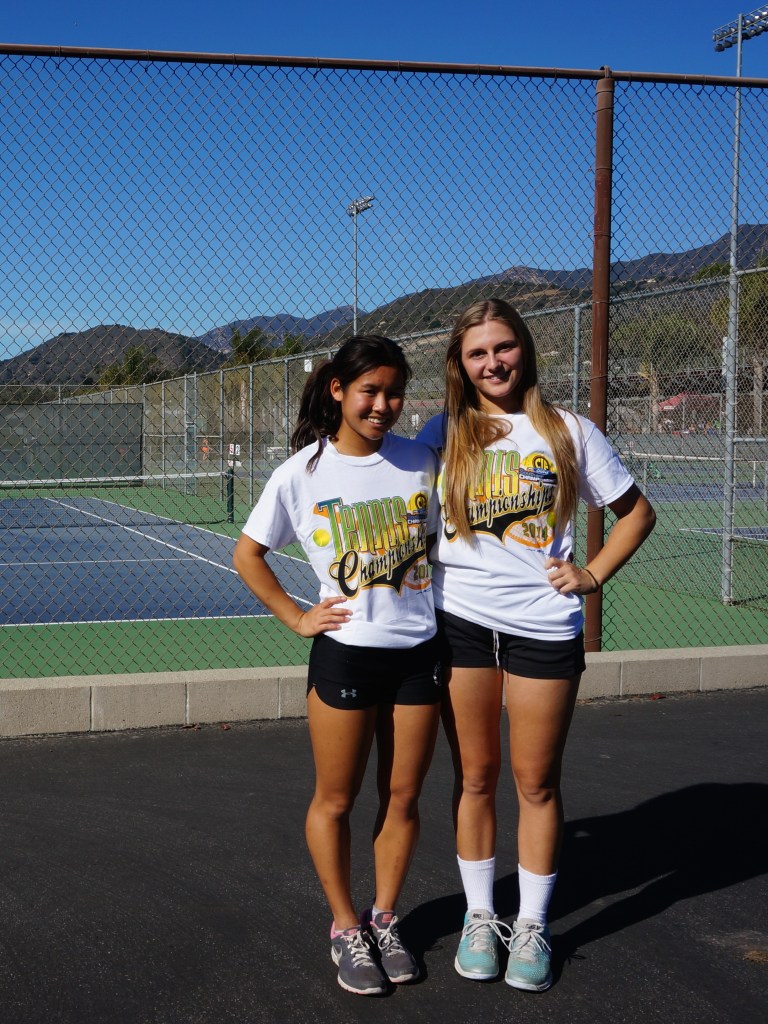 McKenna Madden and Julia Gan celebrating a solid CIF Individuals performance