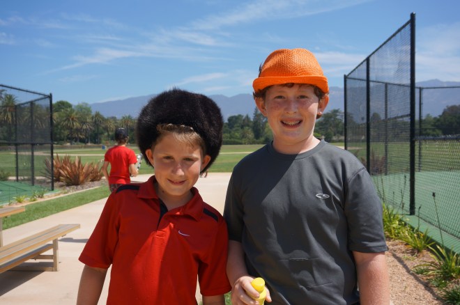 Harrison Fell and Ben Newton Hat Competition at Camp